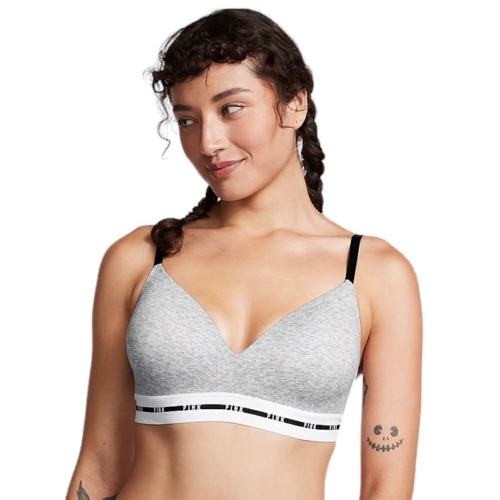 Pink Victorias Secret Wear verywhere wireless lightly lined gray size 32B